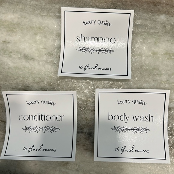Set/3 Waterproof Bath shampoo hair wash Organization Labels - Picture 1 of 1
